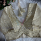 Pretty Cream Color Faux Georgette Sequins Work Blouse For Women