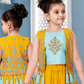 Attractive Yellow Colored Embroidery Work Choli Set For Girls Near Me