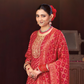Wonderful Red Color Berlin Silk Kurti Suit With Embroidery Work Near Me