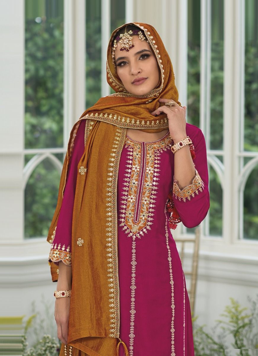 Gorgeous Pink Color Kurti With Embroidery Work In USA