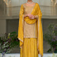 Wonderful Yellow Traditional Sequence Embroidery Festive Palazzo Suit