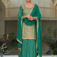 Attractive Premium Silk Party Wear Palazzo In Green With Embroidery Work