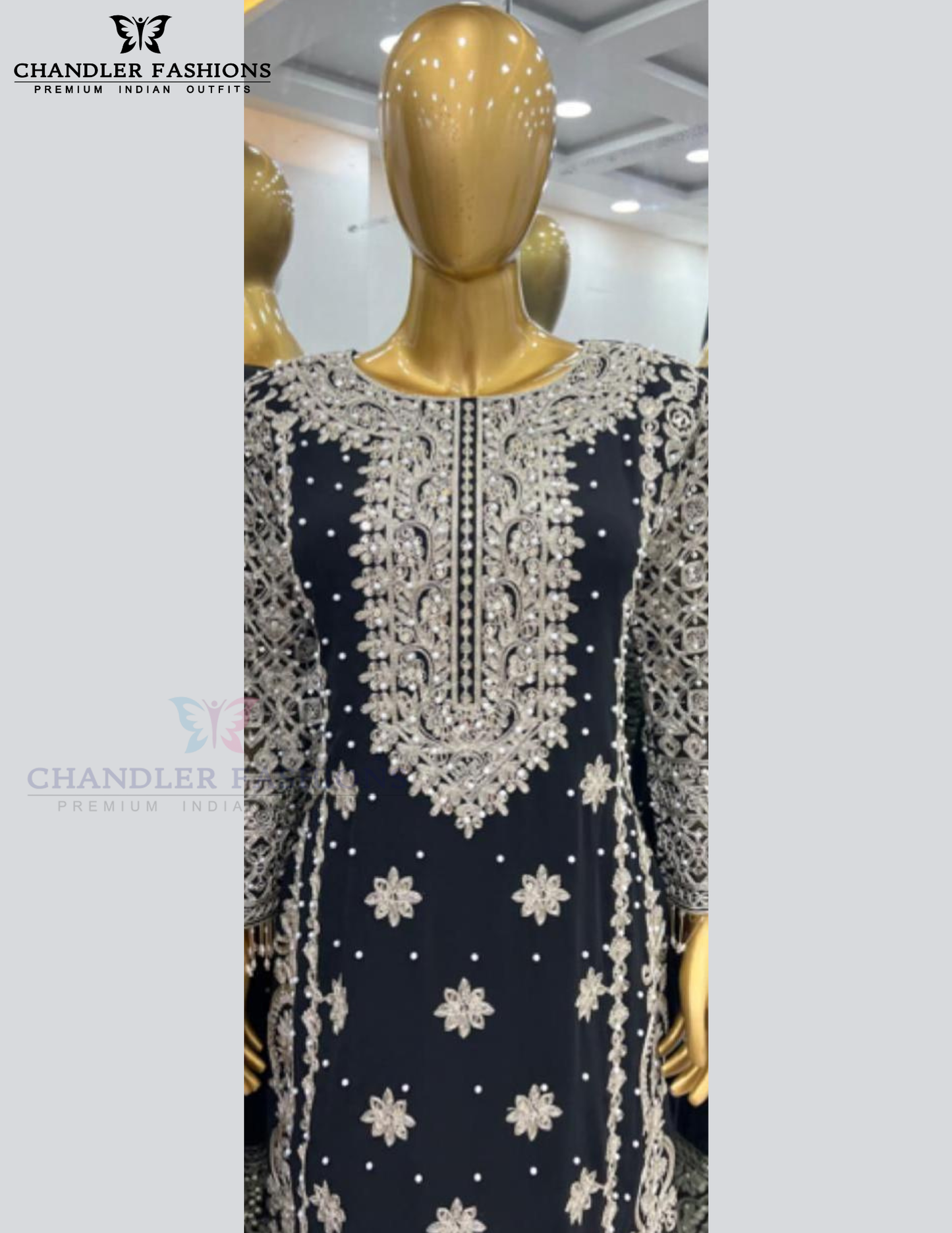 Gray Color Georgette Embroidery And Sequins Work Kurti Suits In USA