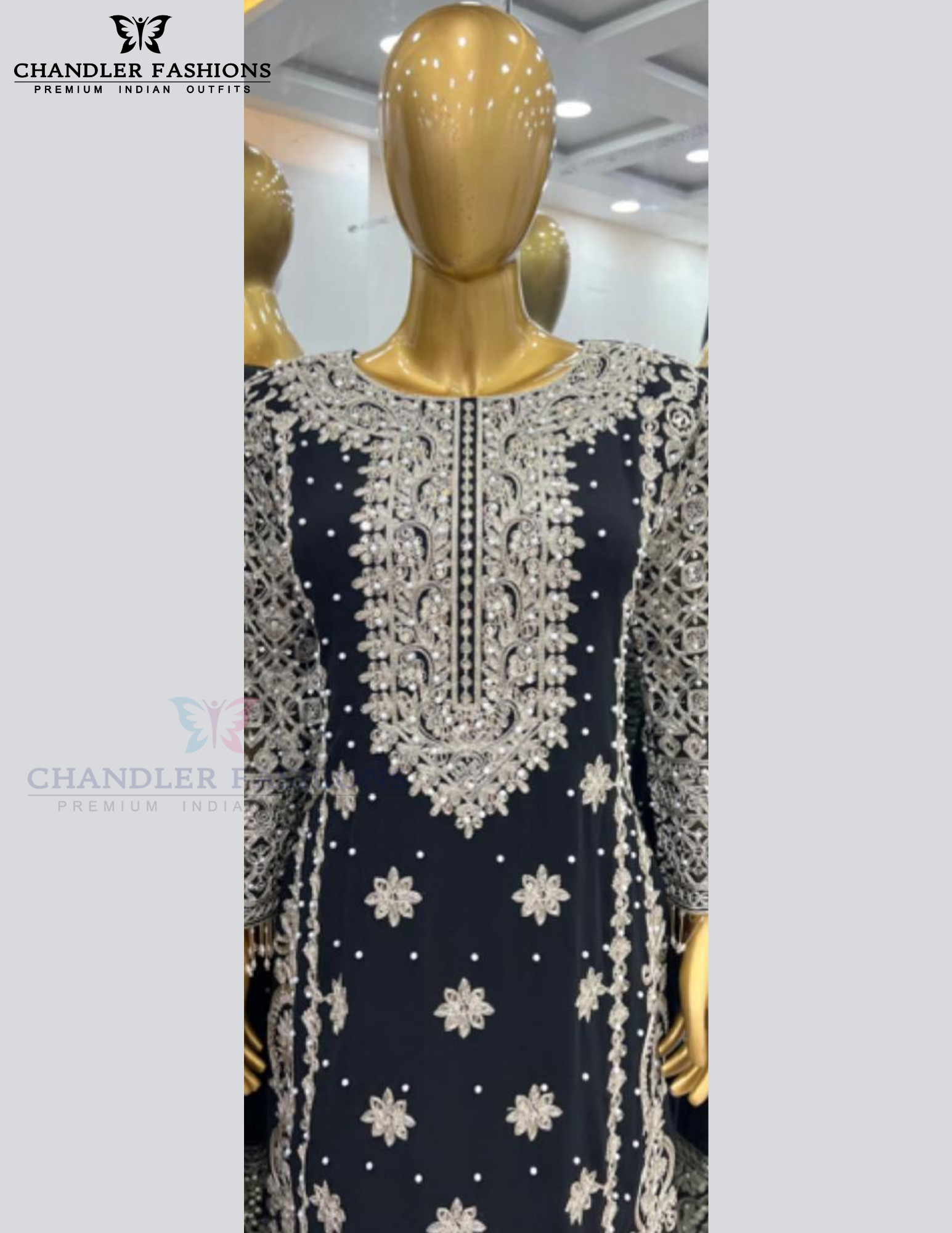 Gray Color Georgette Embroidery And Sequins Work Kurti Suits In USA