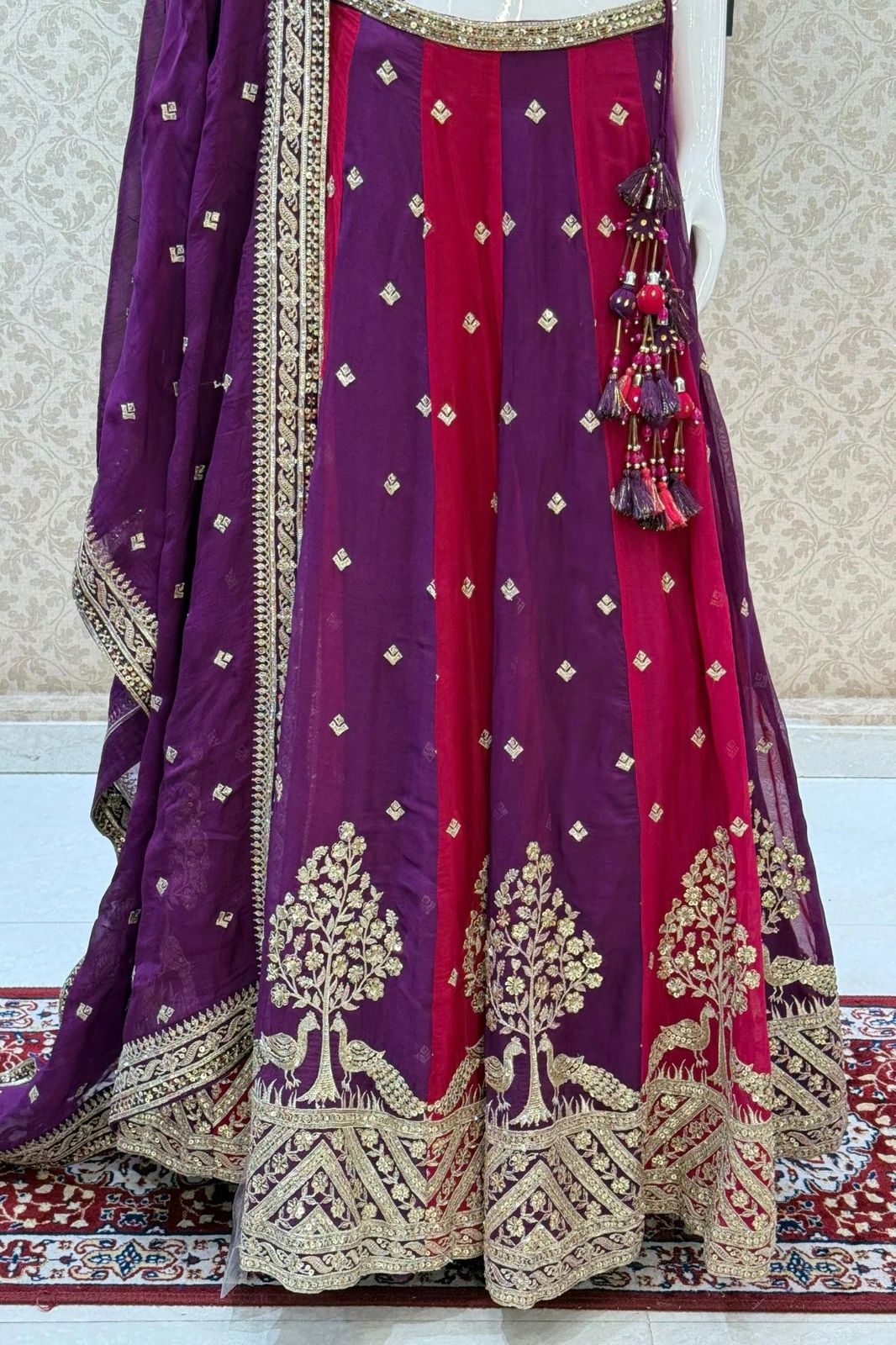 Purple Color With Thread And Sequins Work Lehenga Choli In Yuma