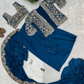 Stunning Blue Color Embroidery Work Ready To Wear Saree In Chandler
