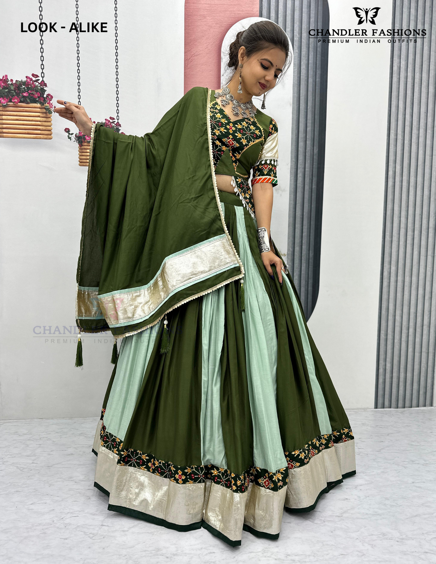 Green Colored Ribbon Work Chaniya Choli Sets In Chandler