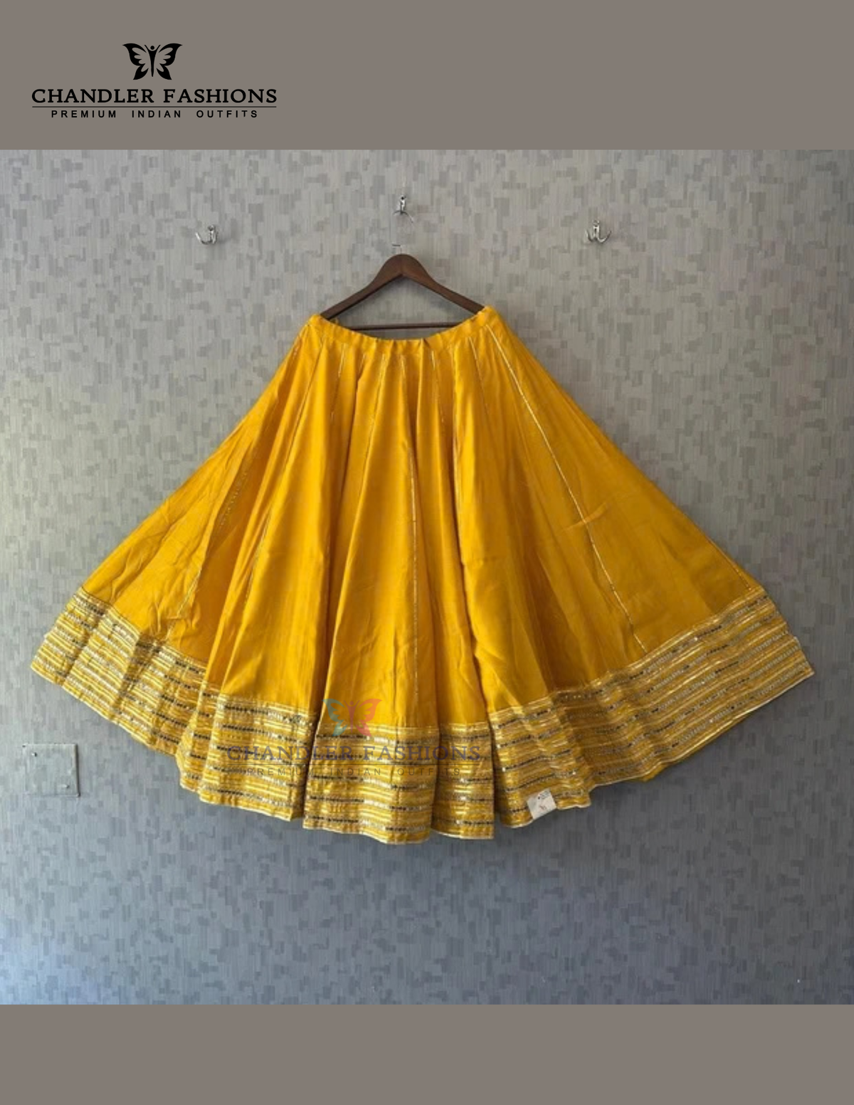 Stunning Yellow Color Rayon With Sequins Work Skirts For Women