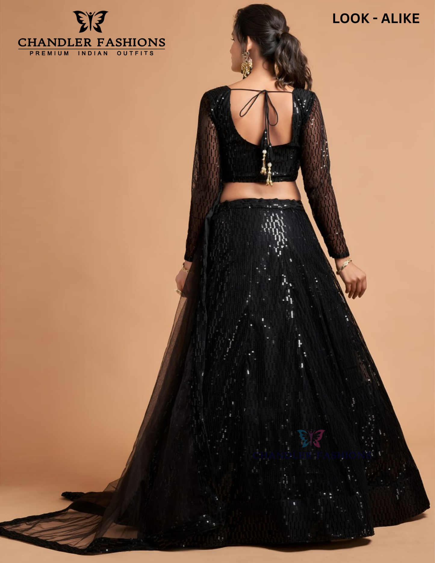 Black Color Net With Thread Work Lehenga In USA