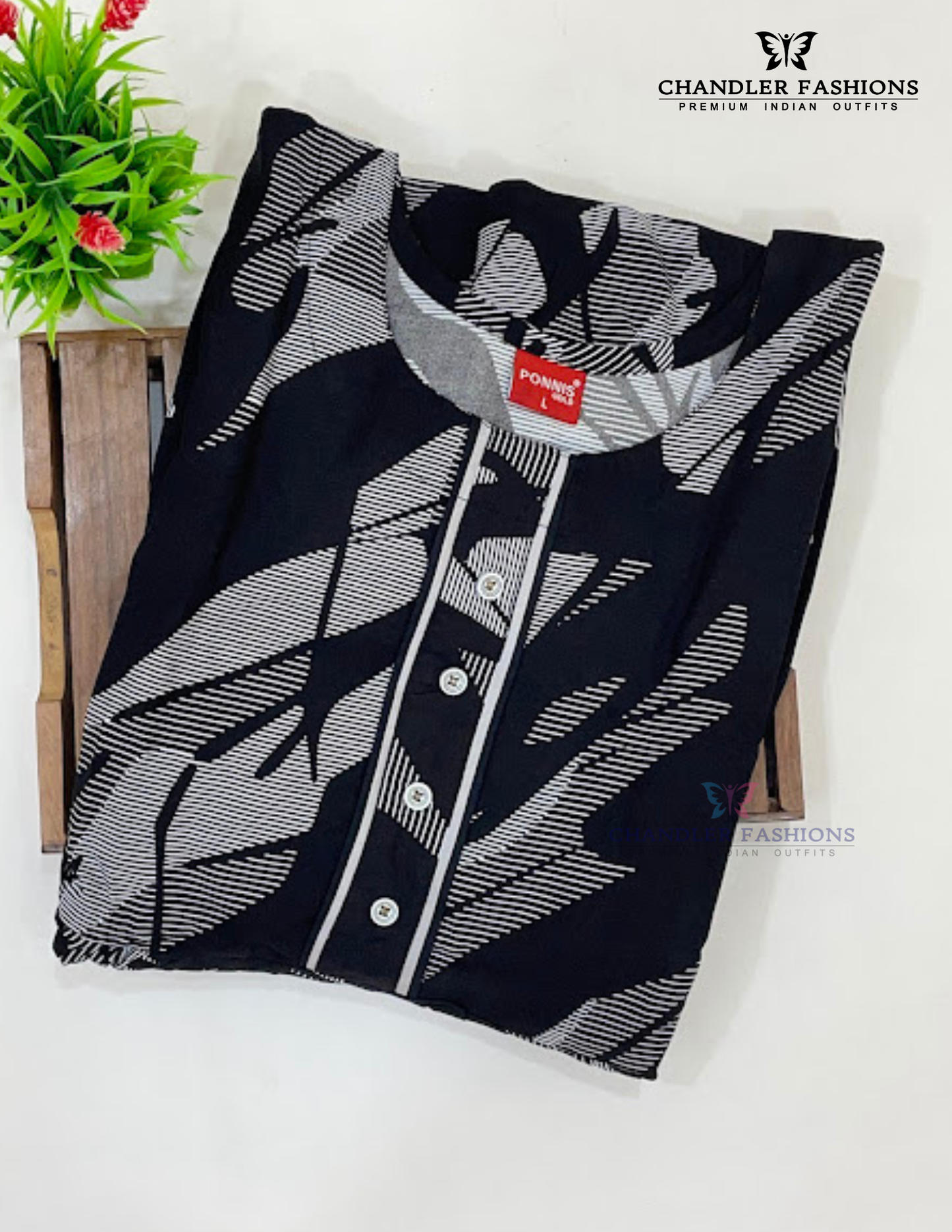 Black Color Printed Work Nighty In UA