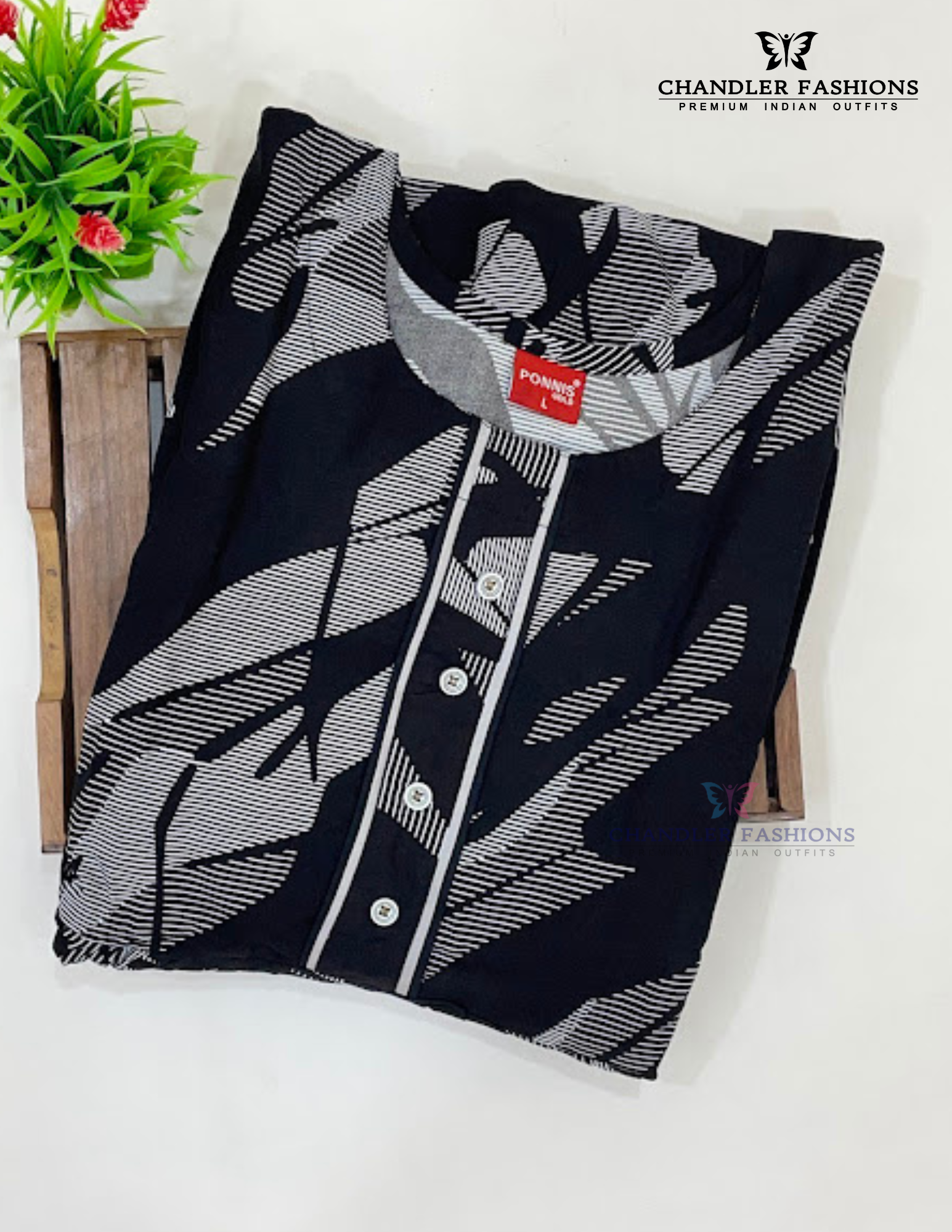 Black Color Printed Work Nighty In UA