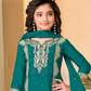 Teal Green Color Heavy Chinon Palazzo Suits Near Me