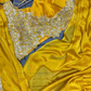 Yellow Color Heavy Rangoli With Embroidery Work Ready To Wear Saree In USA