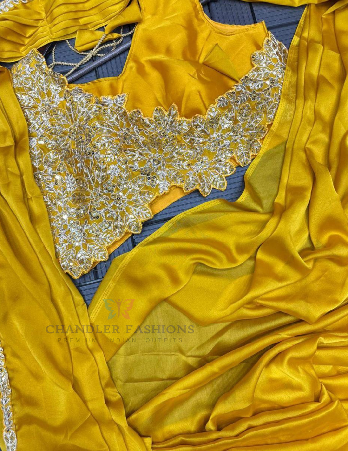Yellow Color Heavy Rangoli With Embroidery Work Ready To Wear Saree In USA