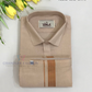 Stunning Copper Color Cotton Shirt With Tissue Zari Work Dhoti Set For Kids