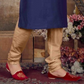 Charming Royal Blue Colored Trendy Slub Silk Kurta In USA