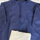 Appealing Royal Blue Colored Silk Cotton Men's Kurta With Pajama Pant