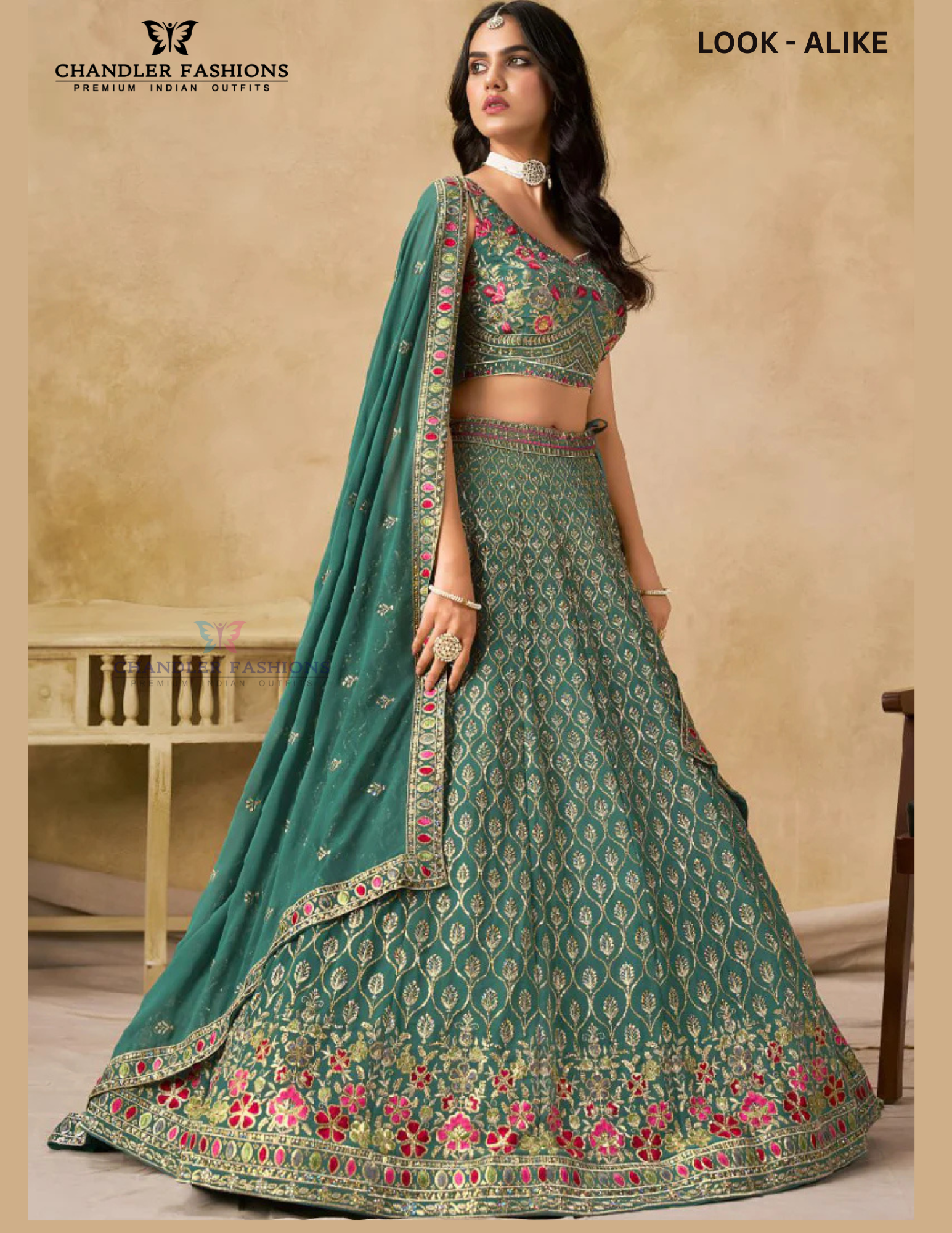 Alluring Teal Green Color Georgette  Lehenga In Mesa