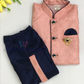Pretty Peach Color Silk Cotton With Brooch Pin Sherwani Suit Near Me