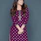 Purple Color Rayon Printed Work Palazzo Suits For Women Near Me