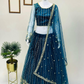 Attractive Teal Blue Color Heavy Soft Net Embroidered Lehenga Choli For Women