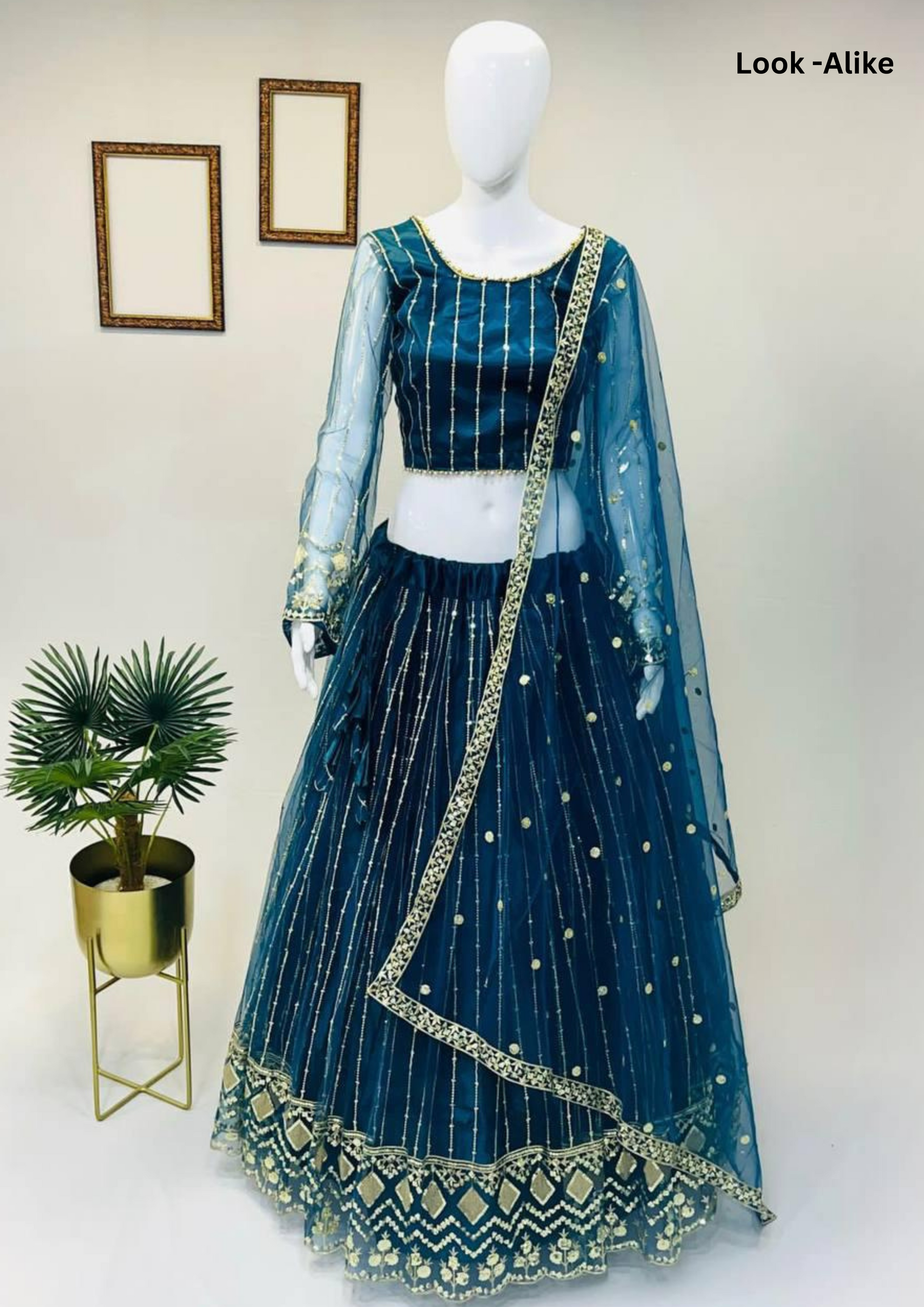 Attractive Teal Blue Color Heavy Soft Net Embroidered Lehenga Choli For Women