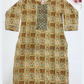 Appealing Yellow Color With Embroidery Work Rayon Kurti For Girls