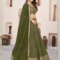  Green Color Georgette Lehenga Choli With Sequins And Embroidery Work In Tempe