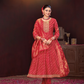 Wonderful Red Color Berlin Silk Kurti Suit With Embroidery Work