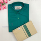 Wonderful Green Color Cotton Shirt With Tissue Zari Work Dhoti Set For Kids Near Me