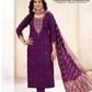 Wonderful Purple Color Rayon With Thread Work Salwar Suits For Women