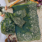 Alluring Green Color Silk With Zari Embroidery And Sequins Work Saree For Women