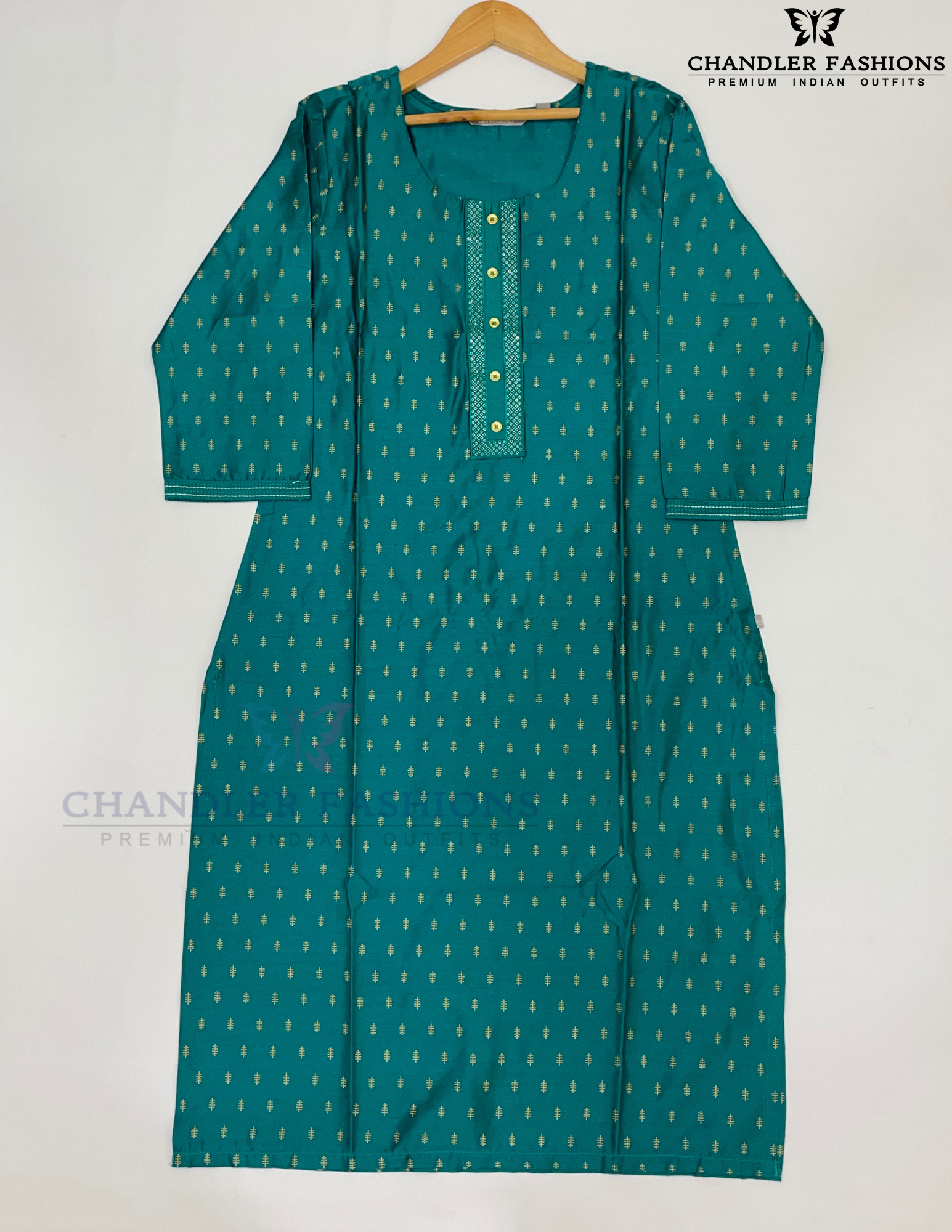 Rama Green Color Sequins And Printed Design Kurti In USA