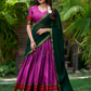 Attractive Pink Color Poly Cotton Zari Border Lehenga Choli With Dupatta