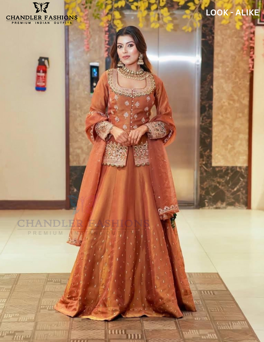 Elegant Peach Color Shimmer Silk With Embroidery And Sequins Work Lehenga Choli For Women