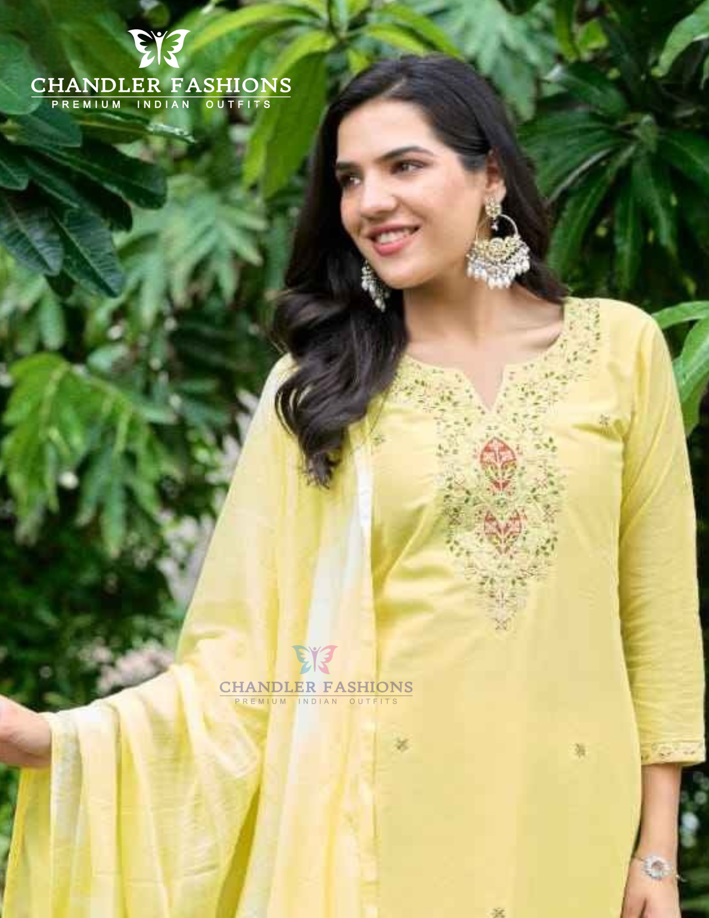 Yellow Color Cotton With Embroidery Work Salwar Suits Near Me