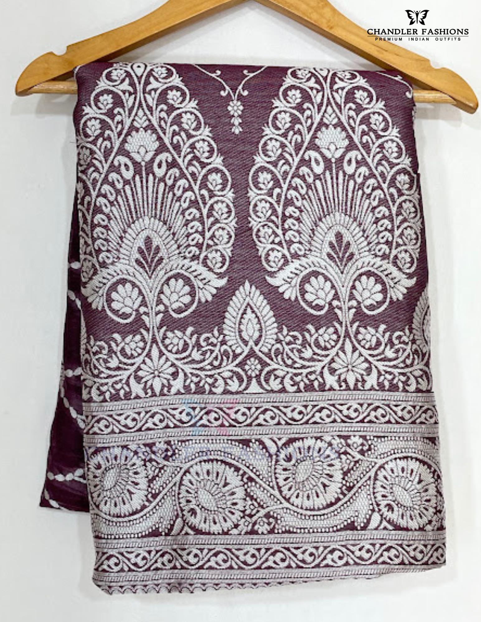 Wine Color Silk Cotton Saree For Women Near Me