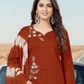 Dark Orange Color Cotton With Embroidery Work Salwar Suits Near Me