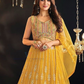 Charming Yellow Color Embroidery And Mirror Work Lehenga Near Me