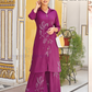 Wonderful Dark Pink Color Rayon Printed Kurti With Palazzo Pants