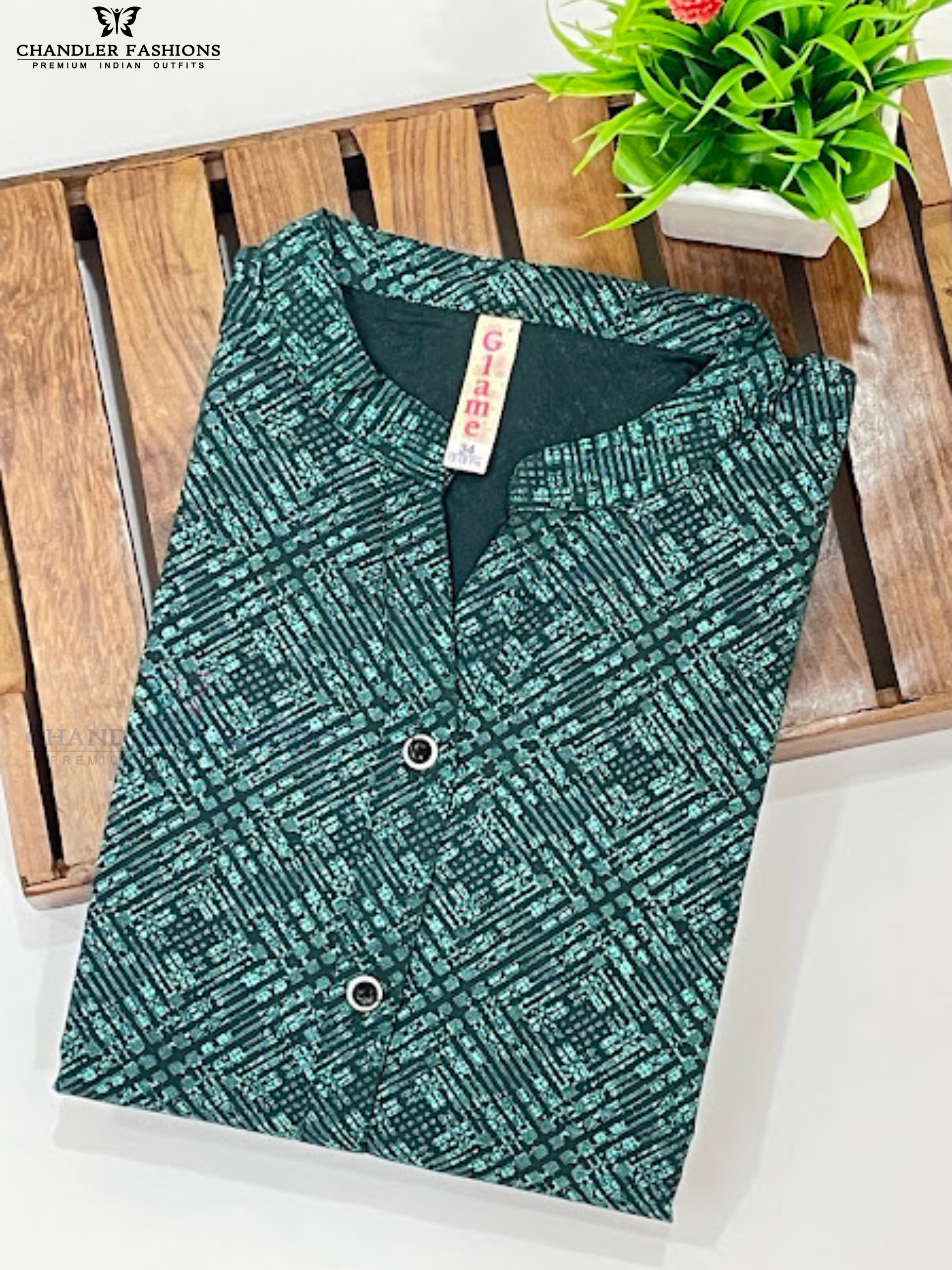 Preety Green Color Printed Work With Poly Cotton Kurti In USA