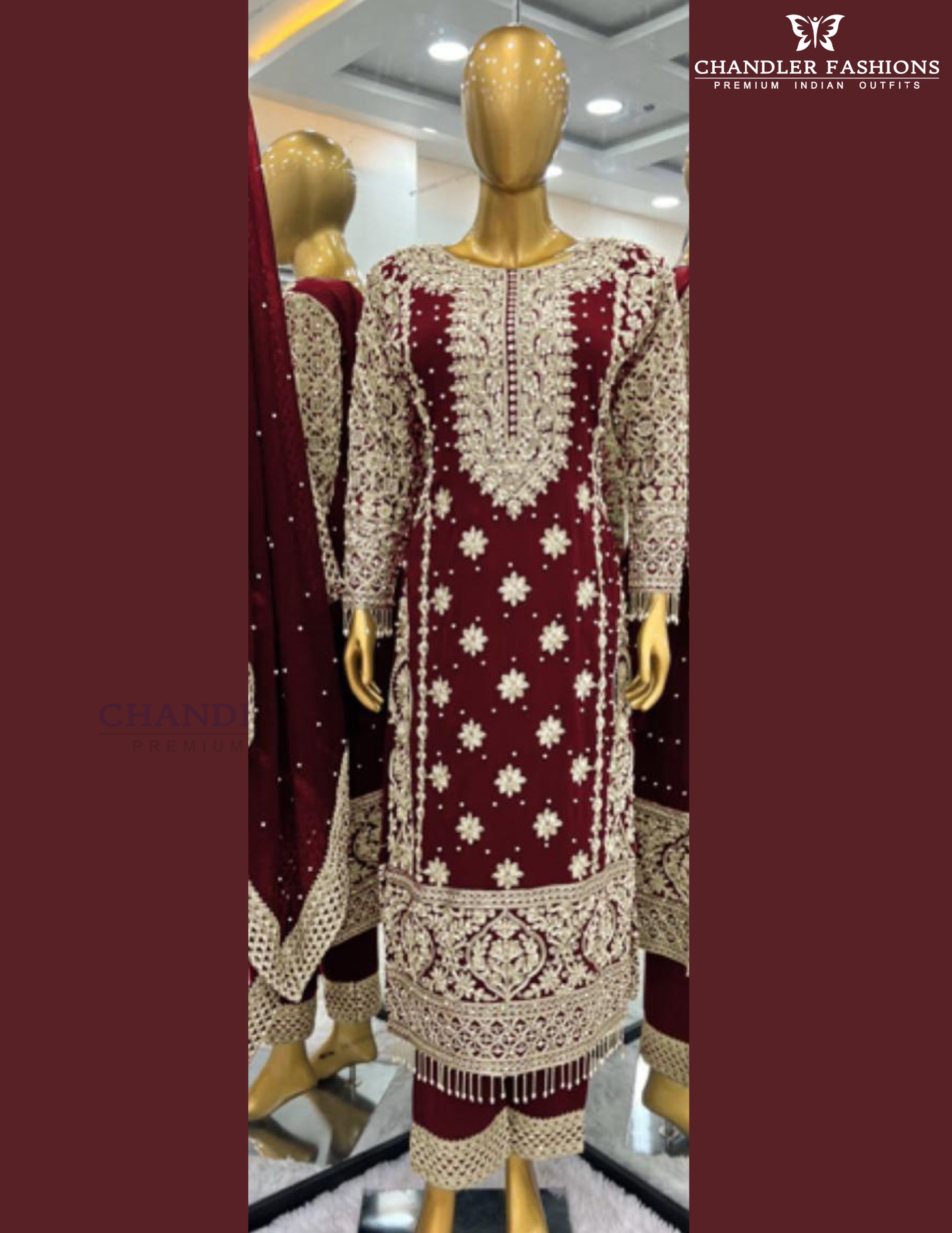 Maroon Color Georgette Embroidery And Sequins Work Kurti Suits Near Me