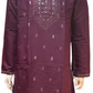 Beautiful Wine Color With Cotton Embroidery Work Kurta Suits For Men
