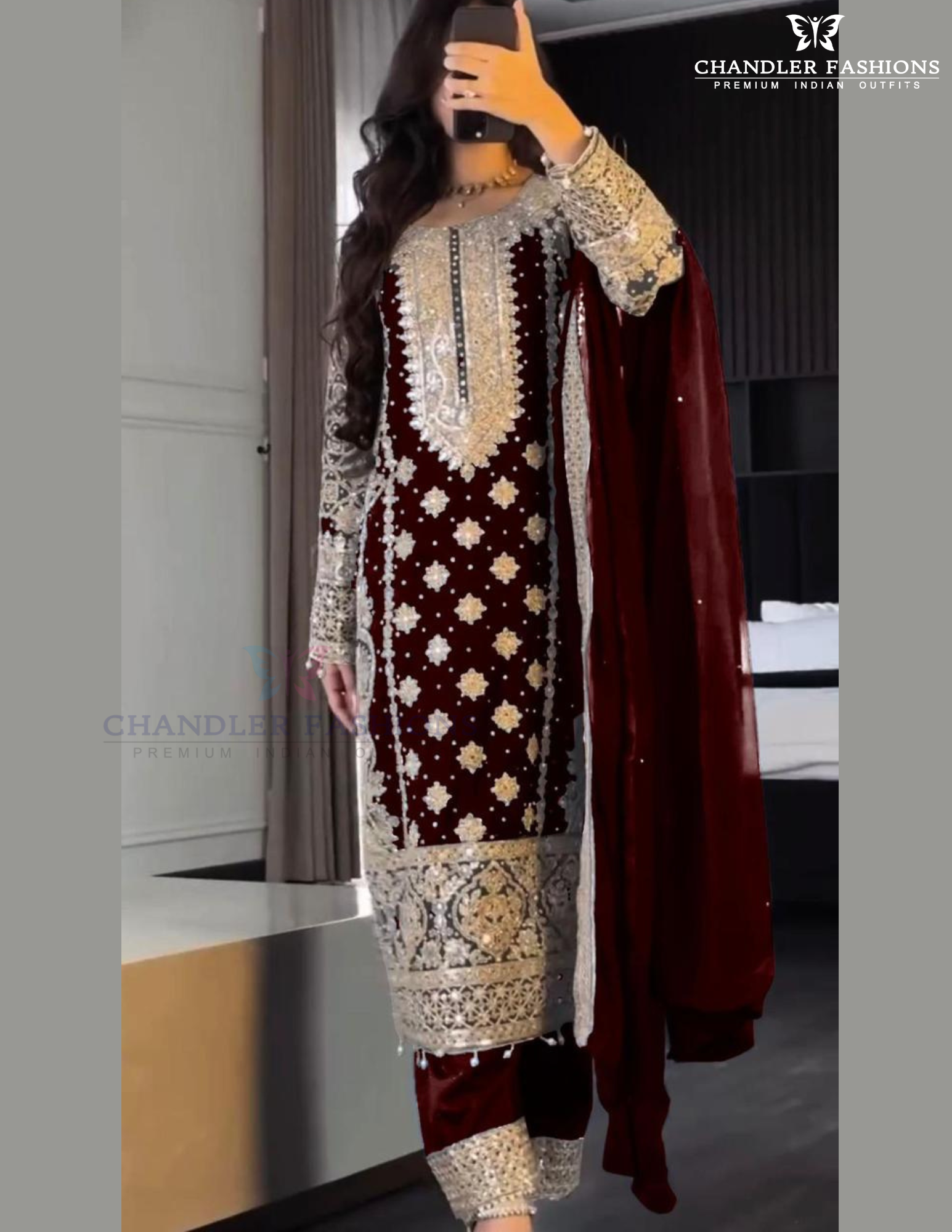 Elegant Maroon Color Georgette With Embroidery And Sequins Work Kurti Suits For Women