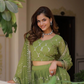 Gorgeous Green Color Sequins Work Lehenga With Dupatta In USA