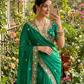 Green Color Satin With Embroidery And Sequins Work Saree Near Me