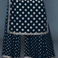 Pretty Black Color Rayon Printed Work Palazzo Suits In USA