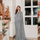 Charming Gray Color Heavy Georgette With Sequins Embroidery Work Party Wear Saree