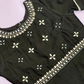 Dark Green Color Georgette With Embroidery And Mirror Work Choli Sets In Suncity