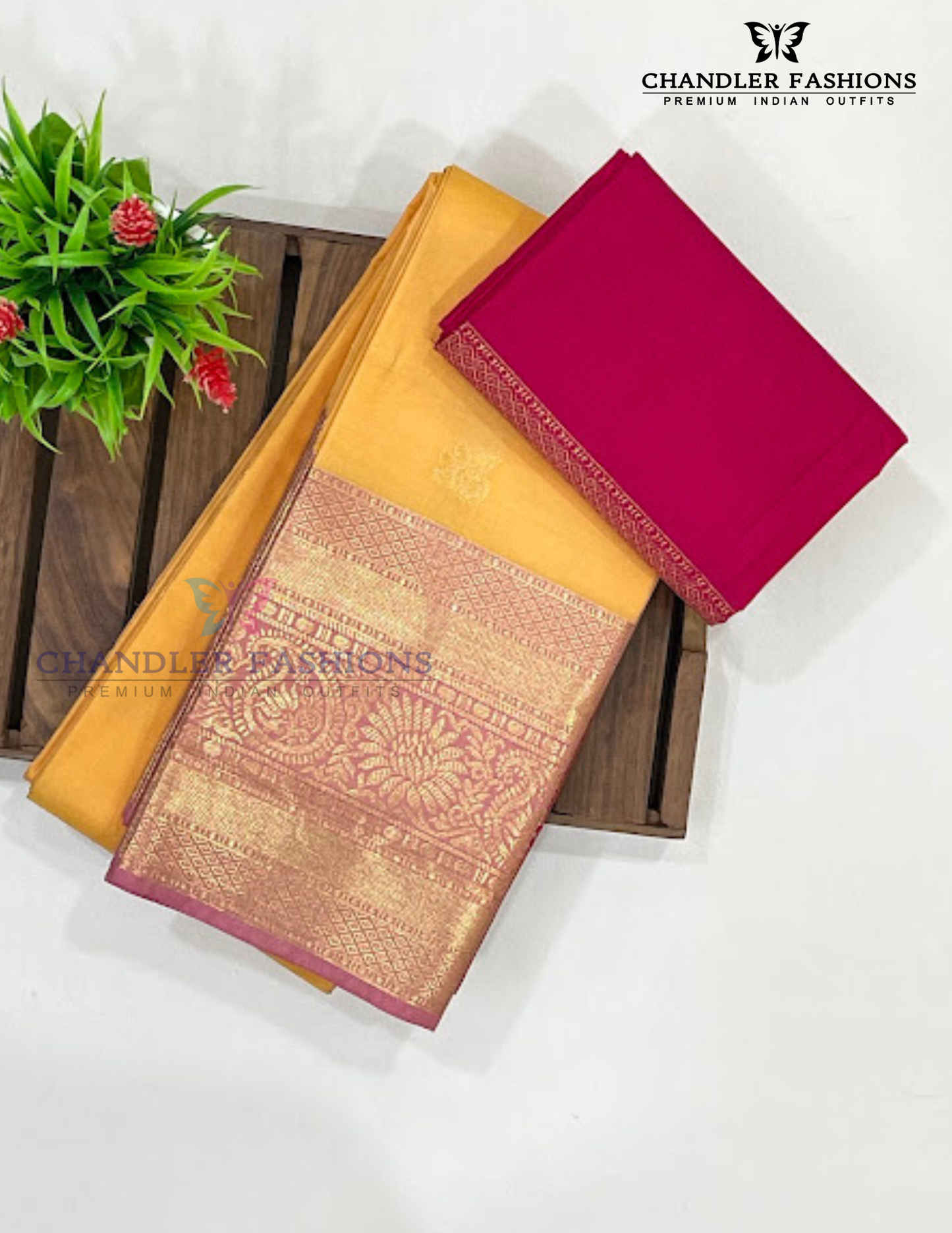 Attractive Yellow Color Pure Kanchi Silk With Bottle Pink Color paisley Motifs Border And Gold Zari Work Saree Near Me